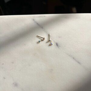 Catbird - Wwake Dangly Opal Earrings (pair) 14kt gold - *no backs*